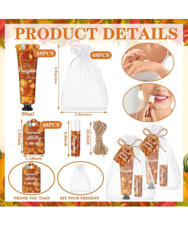 24 Sets Pumpkin Hand Cream & Lip Balm Gift - Fall Bridal Baby Shower Travel Size Party Supplies with Organza Bag & Tag - Buy Online on GoSupps.com