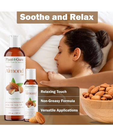 Plant Guru Sweet Almond Oil 32 fl. oz. Cold Pressed Carrier 100% Pure Natural For Skin Body Face and Hair Growth Moisturizer. Great For Creams Lotions Lip balm and Soap Making - Buy Online on GoSupps.com
