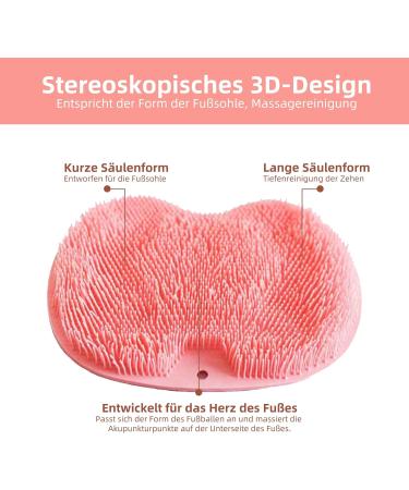 Personal Cleaning Foot Washing Bath Brush - Silicone Foot Massager with Non-Slip Suction Cups | Red Shower Back Scrubber - Buy Online on GoSupps.com