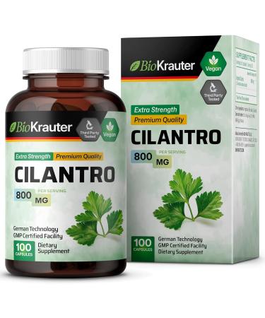 Cilantro Capsules - Organic Cilantro Powder - 100 Vegan Pills - Buy Online on GoSupps.com
