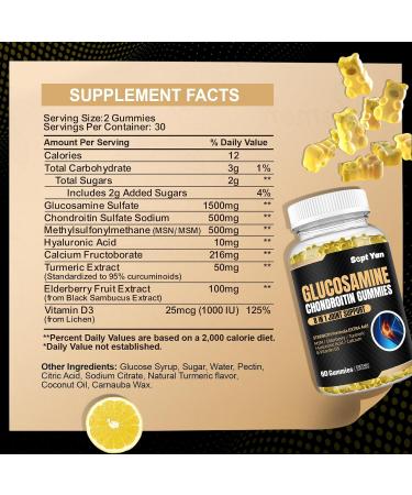 SEPT YAN Glucosamine Chondroitin Gummies - Lemon and Turmeric - 60 Gummies - Buy Online on GoSupps.com