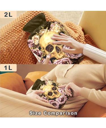 Naanle Human Skull Rose Hot Water Bottle - 2L for Pain Relief & Therapy | Transparent Heat Bag for Hands & Feet - Buy Online on GoSupps.com