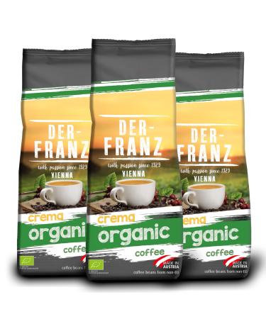 Der-Franz Crema bio Café, en grains, 3 x 500 g