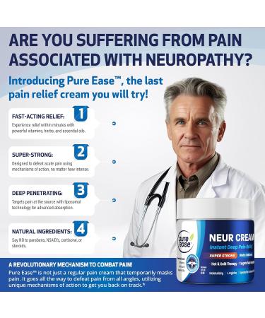 Neuropathy Pain Relief Cream 2oz - Maximum Strength Fast-Acting Nerve Pain Relief for Hands Legs Toes | Natural Ingredients & Liposomal Technology - Buy Online on GoSupps.com