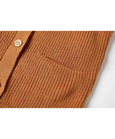SMILING PINKER Toddler Girls Knit Cardigan 12-24 Months Camel - Soft Warm Sweaters with Pockets - Buy Online on GoSupps.com