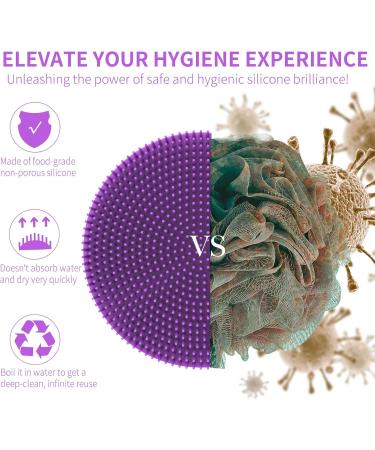 Beautail Silicone Body Brush - Gentle Peeling Shower Brush for Sensitive Skin | Hygienic & Durable | Ideal for Men & Women - Purple - Buy Online on GoSupps.com