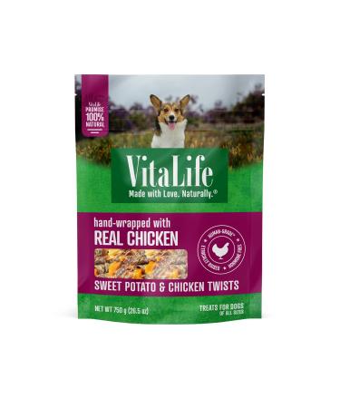VitaLife 750 g Sweet Potato & Chicken Twists All Natural Dog Treats