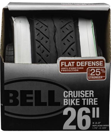 Bell Comfort Cruiser Bike Tires with Flat Defense - Whitewall | Flat Defense Technology for Smooth Rides - Buy Online on GoSupps.com