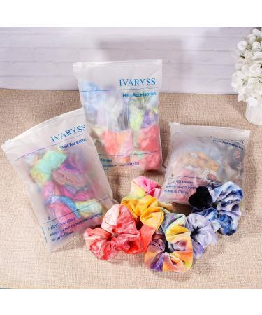 IVARYSS Tie Dye Velvet Scrunchies 12 Pcs Set - Cute Rainbow Ponytail Holders for Girls and Women - Buy Online on GoSupps.com