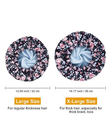 Luxury Waterproof Reusable Shower Cap for Women | Double Layers Microfiber Terry Lined | Dry Hair Function | Adjustable Large Size | Ideal for Long Hair | Pack of 1 - Buy Online on GoSupps.com