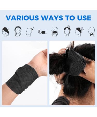 Cooling Sports Headband for Men - Double-Sided Moisturizing Highly Stretchy Workout Hair Band for Yoga Running Cycling & Basketball - 2 x Black/2 x White - Buy Online on GoSupps.com