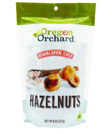 Oregon Orchard Himalayan Salted, Roasted Hazelnuts, Filberts, 8oz Bag (Pack of 2), Healthy Snacks, Keto Friendly, Gluten Free Himalayan Salted 8 oz (Pack of 2)