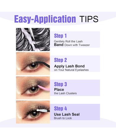 Pawotence 280pcs 40D Curl Cluster Lashes 9-16mm Mix | Self-Application at Home - Buy Online on GoSupps.com