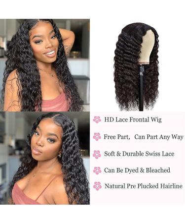 30 Inch Deep Curly Wet and Wavy HD Lace Frontal Wig | Brazilian Human Hair | Pre-Plucked | Transparent Lace | For Black Women - Buy Online on GoSupps.com