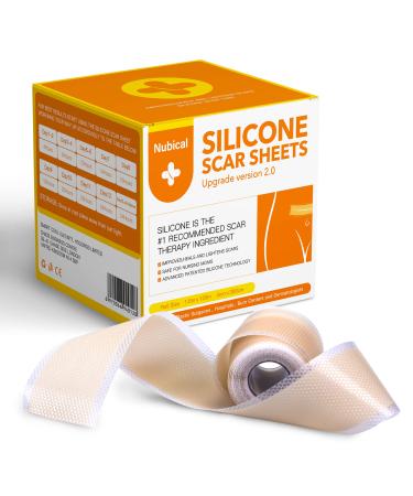 Medical Grade Silicone Scar Sheets Breathable Silicone Scar Tape Roll Strips Patch Bandage - Keloid Scar Silicone Sheets for C-section Surgery Burn and Keloid (1.6x 120)