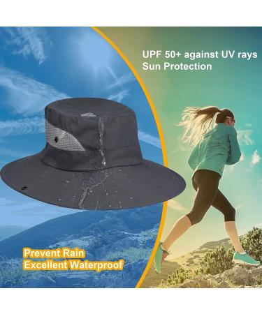 Lesgrod Women's UV Protection Ponytail Sun Hat - Foldable Wide Brim Beach Bucket Hat in Pure Purple - Buy Online on GoSupps.com