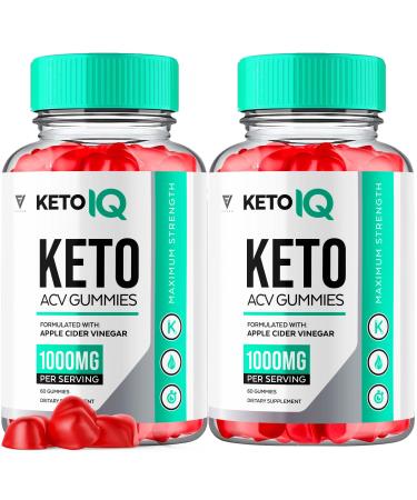 (2 Pack) Keto IQ KetoIQ ACV Gummies Keto IQ Keto ACV Gummies Advanced Weight Loss Keto+ ACV Apple Cider Vinegar Vitamin Formula Keto IQ Gummy Supplement 1000MG Keto+ACV Folic Acid (120 Gummies)
