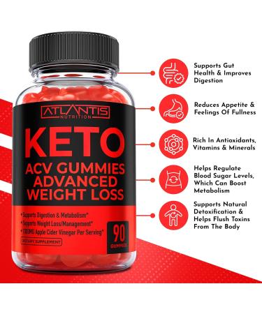 Keto ACV Gummies for Advanced Weight Loss - 1000mg Apple Cider Vinegar - 90 Count - Buy Online on GoSupps.com