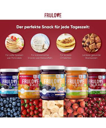 Frulove Sugar-Free Jam - Kiwi & Strawberry Jelly Low Carb 80% Fruit Spread Vegan-Friendly 500g - Buy Online on GoSupps.com