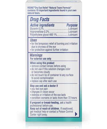 Visine Dry Eye Relief Lubricant Eye Drops 0.5 fl. oz - Soothes and Moisturizes Irritated Dry Eyes - Buy Online on GoSupps.com