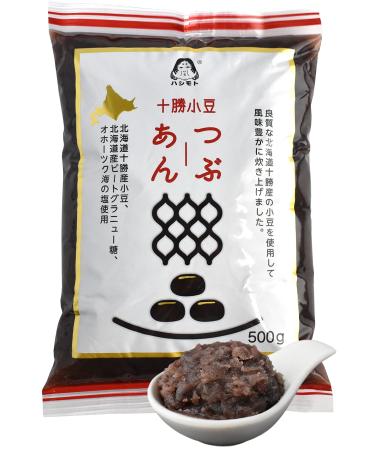 Red Bean Paste -Adzuki Beans, Japanese Mochi Rice Cake Sweets Anko, Mashed TSUBUAN, VEGAN & GLUTEN-FREE 17.6OZ(500g)CHAGANJU