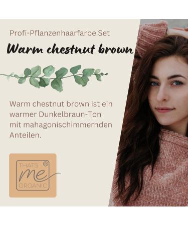 Thats me organic Professional Plant Hair Color Set - Warm Chestnut Brown | Organic Chemical-Free Hair Coloring Safe for Pregnancy & Breastfeeding - Buy Online on GoSupps.com