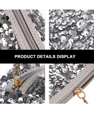 Lurrose Portable Cosmetic Bag | Silver 19x10CM Square Travel Toiletry Bag for Women - International Shipping Available - Buy Online on GoSupps.com