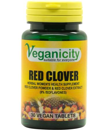Veganicity Red Clover 40mg Isoflavones Women's Health Supplement - 30 Tablets