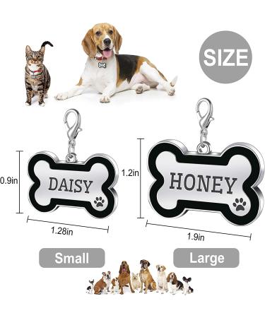 Personalized Bone Shaped Pet ID Tag for Dogs and Cats | Engraved Collar Pendant | Custom Engrave Name & Number | Cat & Dog Supplies | Gift for Pets |Black - Buy Online on GoSupps.com