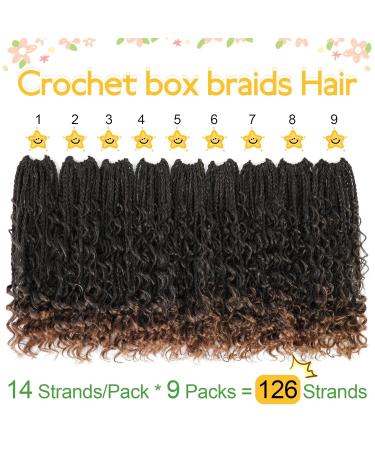 Fulcrum Goddess 12 Bohemian Crochet Box Braids - 9 Packs Pre-Looped Box Braids for Black Women - Curly Ends - T30 - Buy Online on GoSupps.com