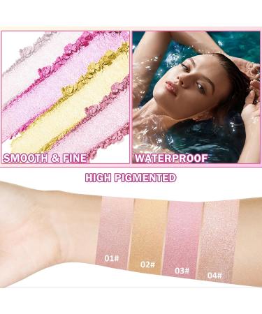 Prreal Multi-Color Highlighter Palette - Peach Highlighter & Blendable Brush for Flawless Face Contour Makeup - Buy Online on GoSupps.com