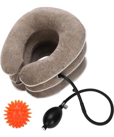 Buy Inflatable Neck Ruff with Massage Ball Set - Neck Support Traction Device for Adults - Ultimate Comfort & Relief (Brown) - Buy Online on GoSupps.com