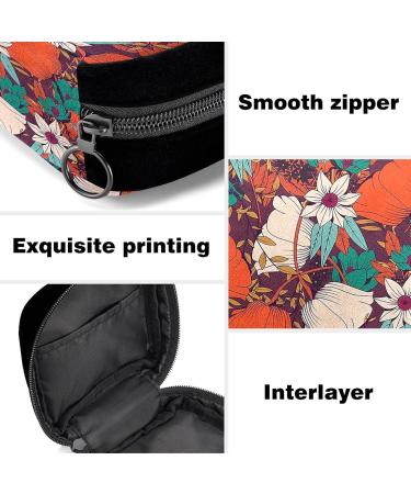GIAPB Period Bag Sanitary Napkin & Makeup Pouch | Botanical Flower Pattern | Color2077 - Buy Online on GoSupps.com