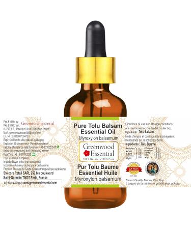 Greenwood Essential Tolu Balsam Essential Oil (Myroxylon balsamum) with Glass Dropper | Pure | Viscous Texture | Rich Aroma | Unisex | All Skin Types |Natural Extract Steam Distilled 30ml (1 oz) 1 Fl Oz (Pack of 1) - Buy Online on GoSupps.com