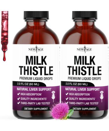 Milk Thistle Liquid Drops All Natural Milk Thistle Extract with Silymarin High Absorption Non-GMO Gluten-Free 4 oz