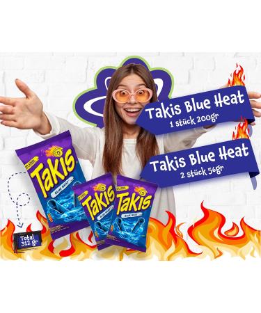 Takis Chips Box - 1x Takis Blue Heat 200g & 2x Takis Blue 56g - 3 Pack of Spicy Snacks - International Shipping Available - Buy Online on GoSupps.com
