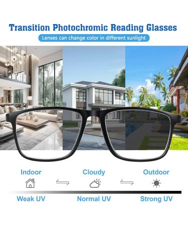 Buy Photochromic Progressive Multifocus Reading Glasses for Men - TR90 Frame Blue Light Blocking No Line 2.5x Multifocal Readers in Black - International Shipping Available - Buy Online on GoSupps.com