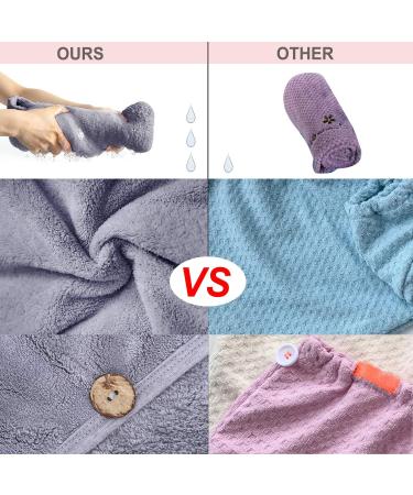 ACKSONSE HAARTURBAN 3-Piece Quick-Dry Microfiber Turban Towel for Women | Stylish Gray Towel Set with Button for Long Hair - Buy Online on GoSupps.com