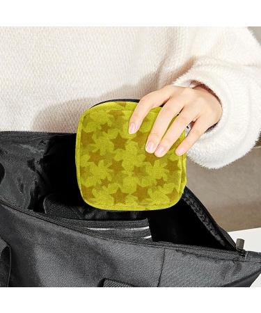 Stylish Multi-Colored Period Bag for Women & Teens | Portable Menstrual Cup & Tampon Storage - Gold Yellow Pattern - Buy Online on GoSupps.com