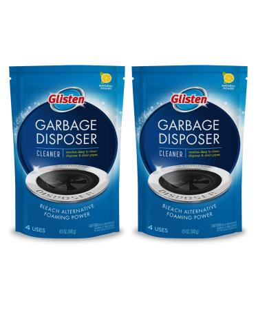 Glisten DP06N-PB Garbage Disposer Foaming Cleaner, Lemon Scent, 2-Pack (8 Uses), 2 Pack, Blue, 2 Count