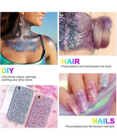 URAQT Body Glitter Gel - Holographic Mermaid Sequins Chunky Cosmetic Glitter for Face, Body, Hair, and Nails - Purple Sparkling Festival Party Lotion - Buy Online on GoSupps.com