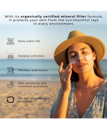Aliye s Tinted Organic Sunscreen SPF 50+ | Ecocert Cosmos Certified | 100% Mineral & Vegan Sun Protection | Safe for Sensitive Skin | 50ml (1.69 FL OZ (Beige)) - Buy Online on GoSupps.com