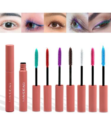 Maydear Waterproof Color Mascara Set  Longlasting  Smudge-Proof  Voluminous and Charming Mascara  Professional Color Mascara Set of 7 Colors