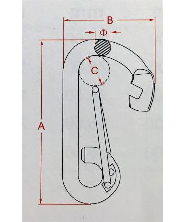 2 Pieces Stainless Steel 316 Spring Hook Carabiner 3/8" (10mm) Marine Grade Safety Clip - Buy Online on GoSupps.com