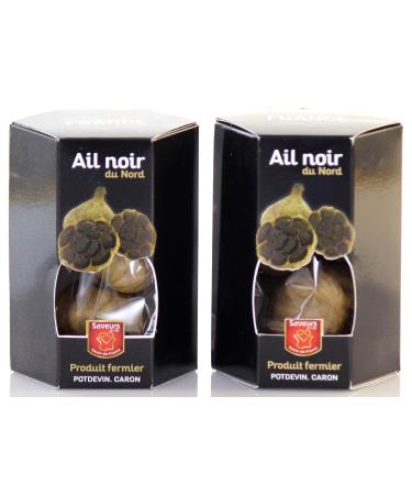 Pack of 2 × 2 heads of Northern Black Garlic - 100% natural farm garlic, guaranteed French origin
