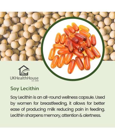 Lecithin Softgel Capsules 1200mg x 500, High Strength Omega 6 GLA for Women's Health, Metabolism Support - UKHealthHouse - Buy Online on GoSupps.com