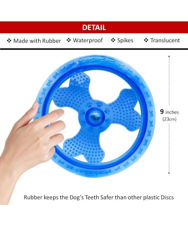 2 x LIGHT UP Flying Discs Flashing Waterproof Outdoor Dog Toys Rubber Pool Floating Dog Toys for Pet Training Outside Night Play Interactive Dog Toys for Boredom (Assorted (Pack of 2) Knobbly) Assorted (Pack of 2) Knobbly - Buy Online on GoSupps.com
