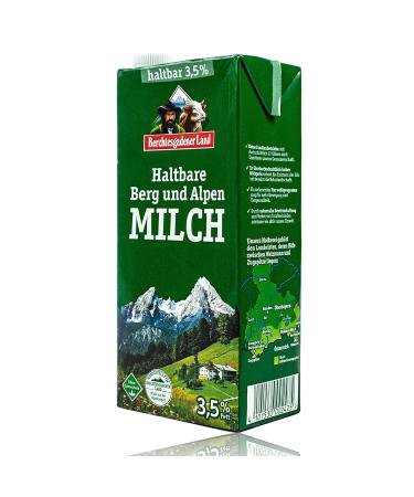 Berchtesgadener Land 5-Pack H-Full Milk 3.5% - Premium Mountain Farmer's Milk in 1L Packs - International Shipping Available - Buy Online on GoSupps.com