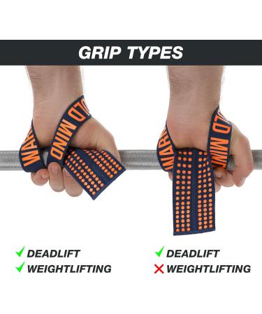 Warm Body Cold Mind V1 Lifting Straps | Olympic Weightlifting Gear for Strength Training Bodybuilding CrossFit & Gym - Wrist Wraps in Marine/Orange - Buy Online on GoSupps.com
