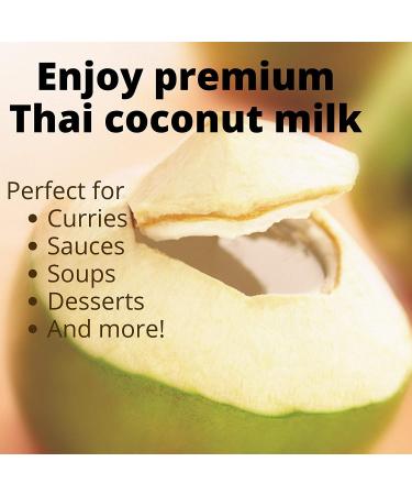 Chaokoh Coconut Milk Unsweetened 6 Pack - Premium Canned Coconut Milk from Thailand (13.5 oz) - Lactose Free, Non Dairy Vegan Milk for Curries, Drinks & Desserts - Buy Online on GoSupps.com